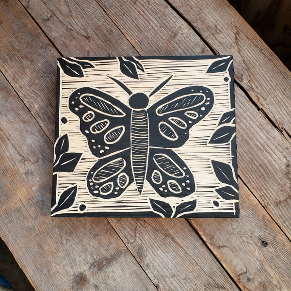 Wood Block Carving - Butterfly