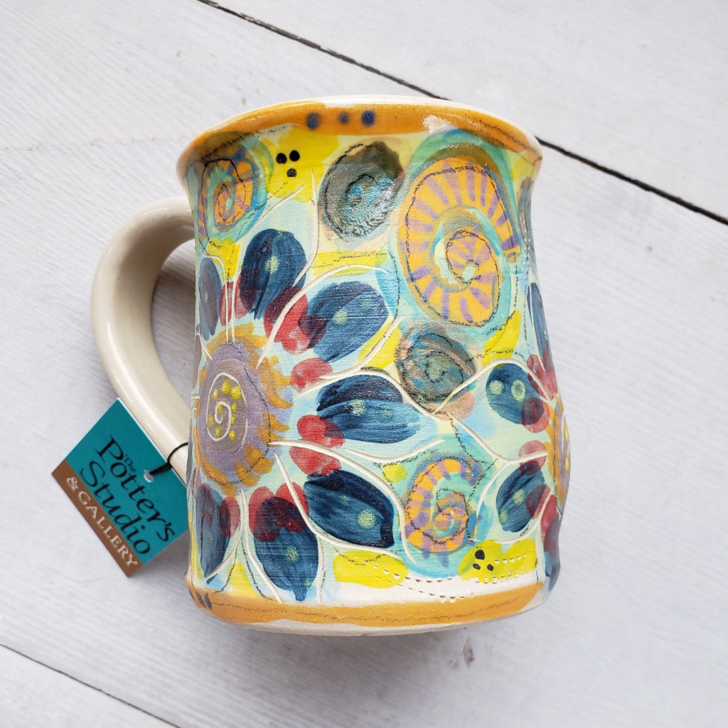 Mug # 11 - Hand Painted & Carved