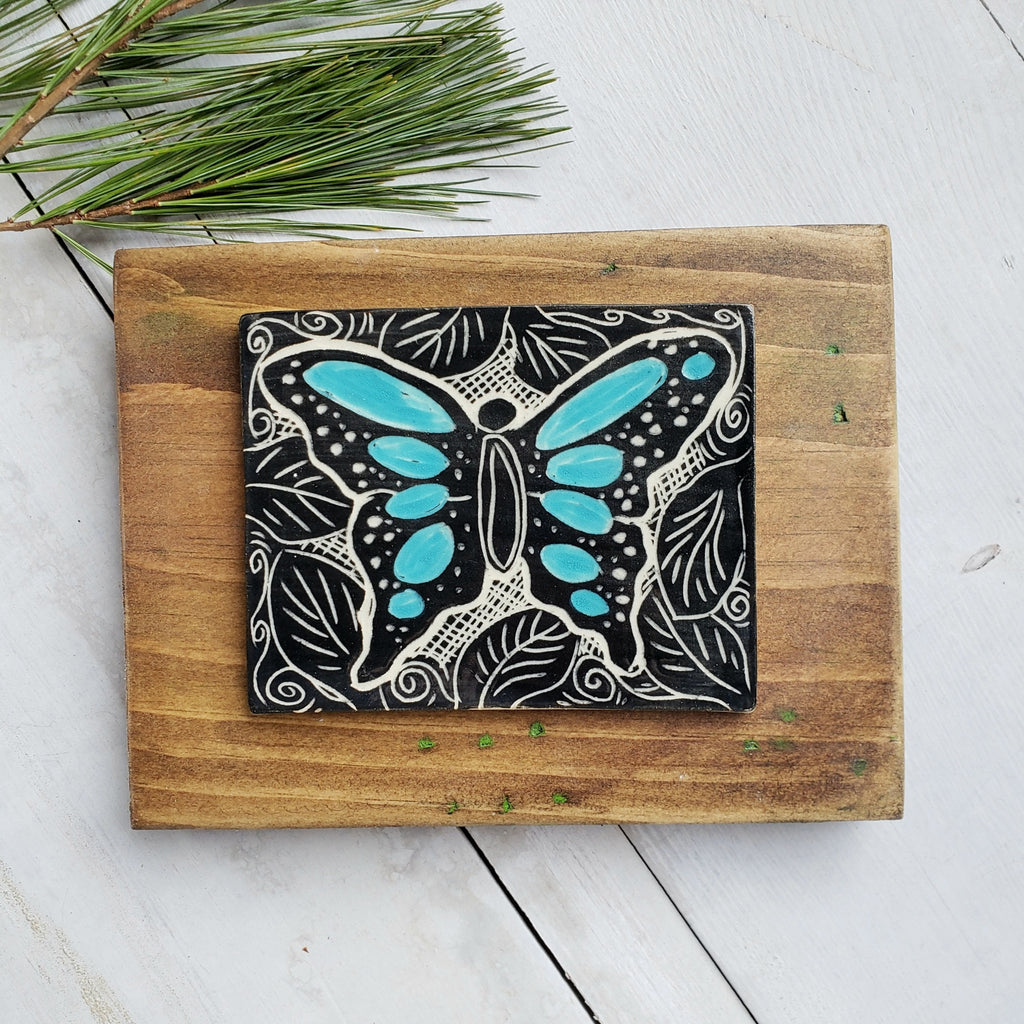 Ceramic Wall Art - Blue Butterfly