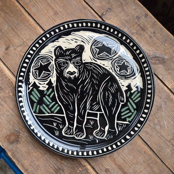 Plate, Woodland, Bear