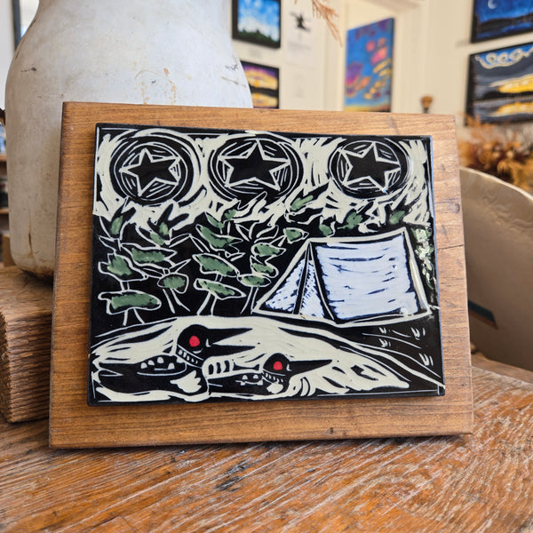 Ceramic Wall Art - Loons, Tent