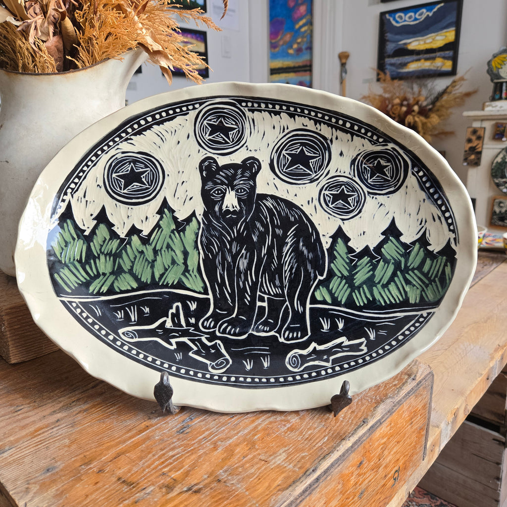 Platter, Large Oval, Bear