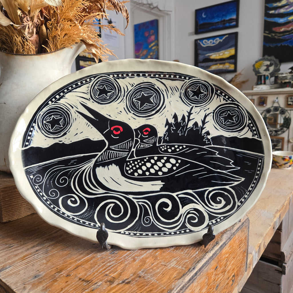 Serving Platter, Large Oval,  Loon