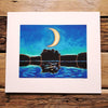 Print, Crescent Moon Over Blueberry Island
