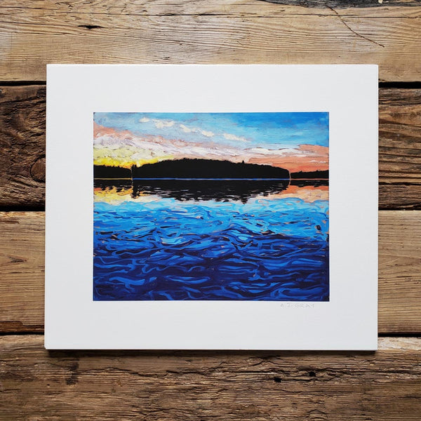 Print, Delano Island and Sunset